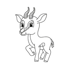 Coloring book pages for kids. Cute cartoon vector illustration.