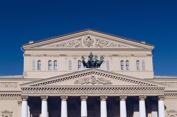 Fototapeta na wymiar exterior of upper part of Bolshoi Theatre