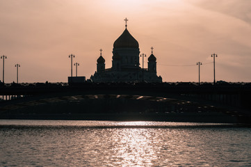 Fototapeta na wymiar silhouette of Cathedral of Christ the Saviour