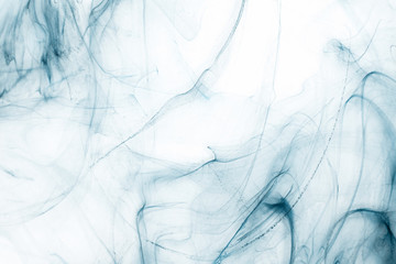 Isolated blue fog on the white background, smoky effect for photos and artworks. 