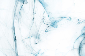 Fototapeta premium Isolated blue fog on the white background, smoky effect for photos and artworks. 