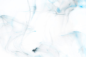 Isolated blue fog on the white background, smoky effect for photos and artworks. 