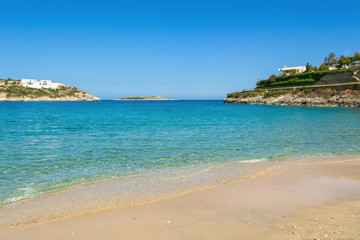 Marathi beach with fine sand and shallow calm water. West Crete, Greece