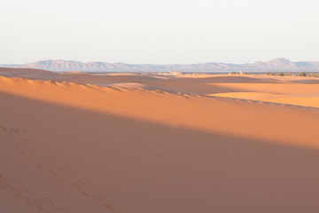 Morocco, Merzouga, Erg Chebbi Dunes at Sunrise