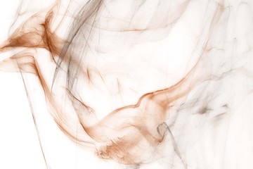 Isolated orange fog on the white background, smoky effect for photos and artworks. Overlay for photos.