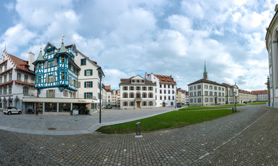 Fototapeta na wymiar view of the historic old town in the Swiss city of Sankt Gallen