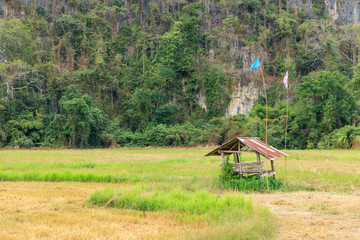 Beautiful limestome mountain range at Ban Mung Village, Noen Maprang District, Phitsanulok, Thailand