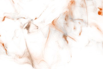 Isolated orange fog on the white background, smoky effect for photos and artworks. Overlay for photos.