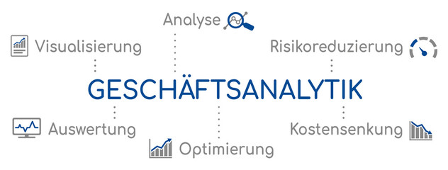 Geschäftsanalytik Infografik Blau