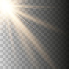 Glowing sunlight a transparent background.