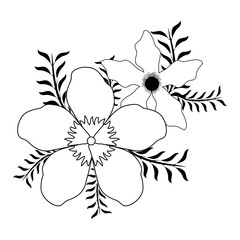 beautiful flower with leafs