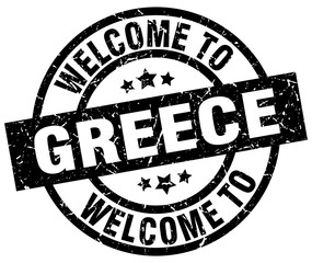 welcome to Greece black stamp