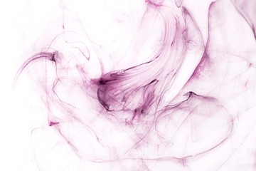 Fototapeta premium Isolated pink fog on the white background, smoky effect for photos and artworks. Overlay for photos.