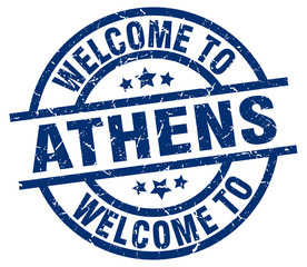 welcome to Athens blue stamp