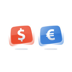Dollar and euro sign, financial concept, currency exchange