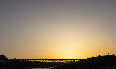 Sunset Image with a Bridge in a Large US City