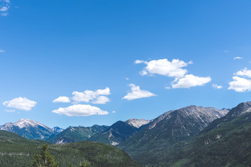 Mountains and Clouds with a Blue Sky in the Colorado Rocky Mountains