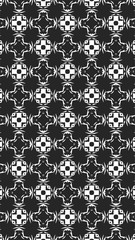 Black and white ornate geometric pattern and abstract background