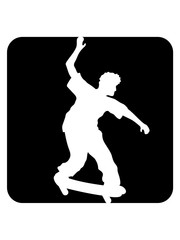 sprung schild skateboard button rahmen stunt trick fahren spaß hobby skater brett rollen clipart schnell symbol zeichen piktogramm cool