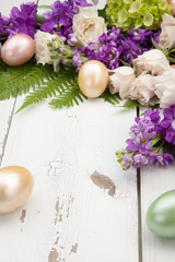 Obraz na płótnie Canvas Corner Floral Frame Easter Theme