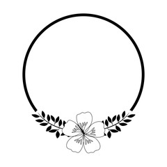 frame with beautiful flower and leafs