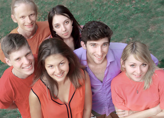 portrait of a group of friends outdoors.photo with copy space