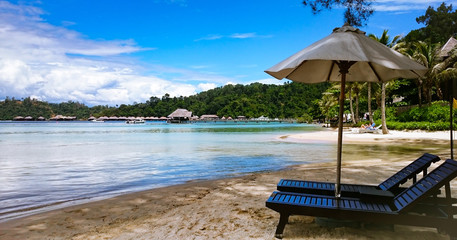 Paradise resort on a small island near Borneo