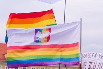 Waving Flag of Polish LGBT