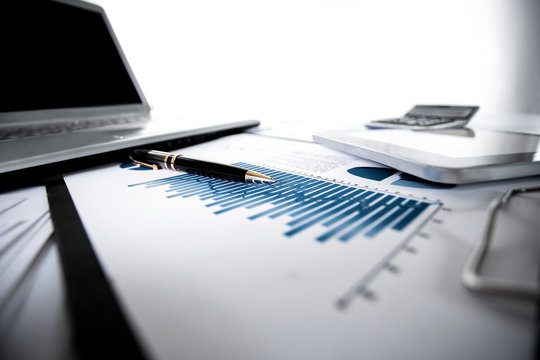 close up.Desk of a businessman. business background