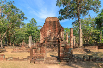 Wat Phra Si Ariyabot temple in Kamphaeng Phet Historical Park, UNESCO World Heritage site