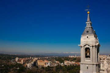 Fototapeta na wymiar church, architecture, tower, building, cathedral, madrid