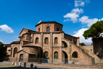 Early Christian Basilica of San Vitale in Ravenna. Catholic temple, a sample of Byzantine architecture