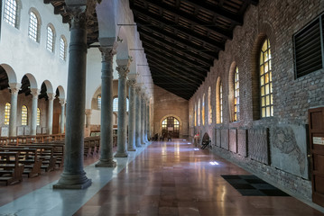 Inside the Church of San Giovanni Evangelista in Ravenna, Italy.