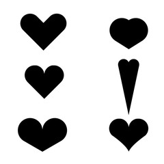 Set of black icons. Heart shape. Design element, can be used as a template