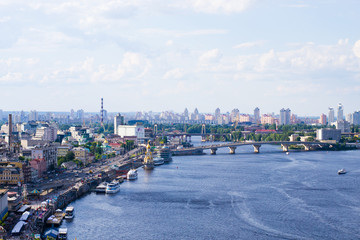 Landscape, view of the Dnieper in Kiev, Ukraine