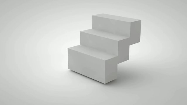 3D animation of the cube is divided into segments and connects to the glare on the texture