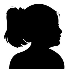 a girl head silhouette vector