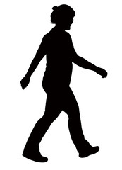 Fototapeta na wymiar a woman walking body silhouette vector