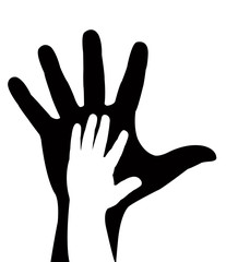 helping hands silhouette vector