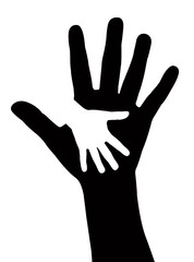 helping hands silhouette vector