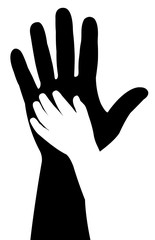 helping hands silhouette vector
