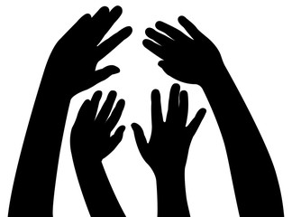 hands silhouette vector