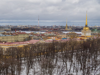 Obraz premium Aerial panarama of Saint Petersburg historical city center