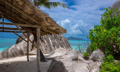 Tropical Beach Paradise at Seychelles, La Digue Island 