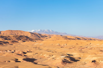 Fototapeta na wymiar Rocky Mountains and Terrain near Ait Ben Haddou in Morocco