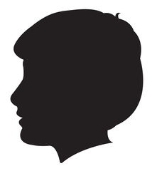 a boy head silhouette vector