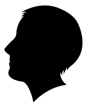 a young boy head silhouette vector