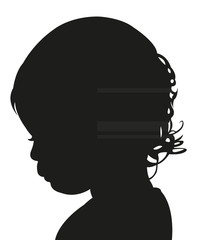 a girl head silhouette vector