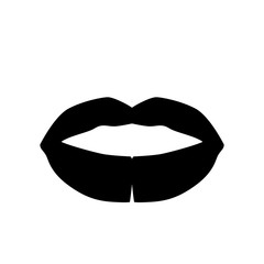 Black Lips Icon in trendy flat style isolated on light background. Mouth symbol for your web design, app, UI. Vector illustration. EPS10