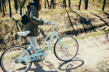 Side view of young hipster woman